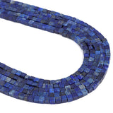 BEADIA Natural Lapis Lazuli Cube Spacer Beads 4mm Loose Square Stone Beads for Jewelry Making 38cm/Strand