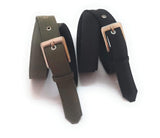 Generic Formal Casual Womens Black And Millatry Green Denim Belts 2 Pcs