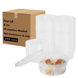 Karat [8oz - 240 ct] Clear PP Injection Molded Round Deli Containers with Lids (FP-IMDC8-PP)