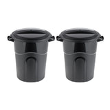 United Solution 20 Gallon Round Waste Container, Black, Easy to Carry Garbage Can with Sturdy Construction, Pass-Through Handles