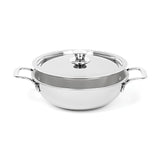 Triply Stainless Steel Non Stick Extra Deep Cooking kadhai for cooking with lid Cookware set Kadai with Lid Induction Bottom & G