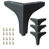 Smaxcn 4 Pack 4 Matte Black Metal Furniture Legs, 1.4mm Thickness Metal Cabinet Feet(Black)