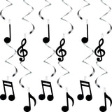 Zonon 25 Pieces Musical Note Hanging Swirl Music Foil Whirl Theme Party Decoration Cutout Spiral for Wedding Baby Shower Birthda