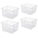 lonpute Freezer Baskets Storage Organizer, Refrigerator Metal Wire Basket bins, Household Bins with Built-in Handles for Kitchen