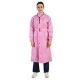 Aashi WomenS Waterproof Printed Full Length Raincoat With Hood & Adjustable Waist Belt | Windproof Long Rain Jacket For Travel,