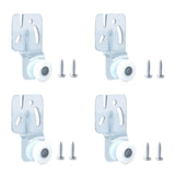 4-Pcs Closet Sliding Door Hardware Roller Kit for Top-Hung Kitchen Doors, 3/4-Inch to 1-3/8-Inch Thick, Includes 8 Screws