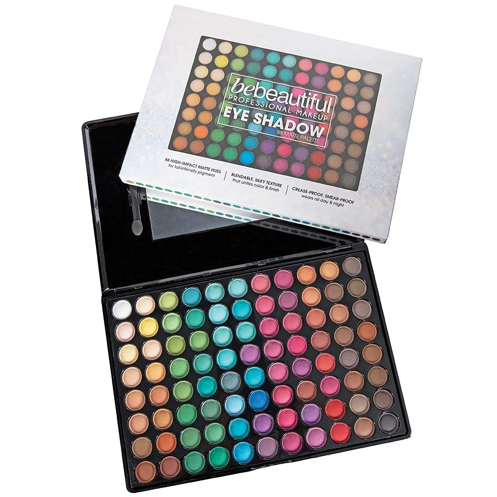 Bebeautiful Professional Makeup Eyeshadow Palette with Applicators, 88-color Palette, Matte
