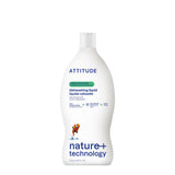 ATTITUDE Dishwashing Liquid, EWG Verified, Vegan Dish Soap, Plant Based, Naturally Derived Products, Green Apple and Basil, 23.7