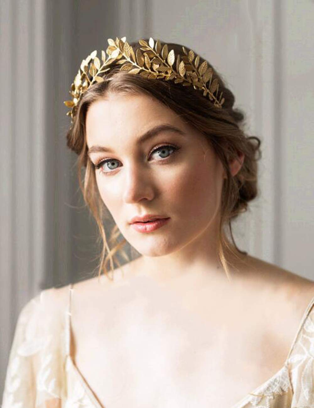 Chargances Handmade Bridal Wedding Crown Leaf Headband Women Leaf Tiara Headpiece Weeding Hair Accessories Leaf Headpiece Jewelr