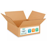 IDL Packaging-B-12124-25 Flat Corrugated Shipping Boxes 12L x 12  W x 4H (Pack of 25) - Excellent Choice of Strong Packing Boxe
