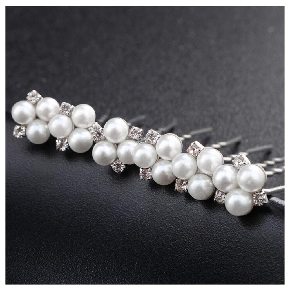 Anglacesmade Bridal Hair Pins Crystal Hair Pin Pearl Bobby Pins Wedding Headpiece Bridesmaid Flower Girl Hair Accessories for Wo