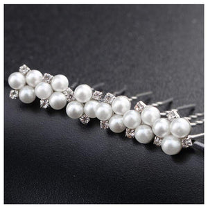 Anglacesmade Bridal Hair Pins Crystal Hair Pin Pearl Bobby Pins Wedding Headpiece Bridesmaid Flower Girl Hair Accessories for Wo