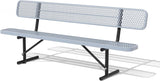 Sunnibety 8 Feet Heavy Duty Metal Park Bench for Outside, Outdoor Bench with Backrest & Portable Frame, Commercial Benches for S