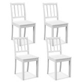Giantex Wooden Dining Chairs Set of 4, Modern Kitchen Chair w/Rubber Wood Legs & Curved Backrest, Ladder Back Diner Chair, Farmh