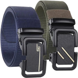 Tactical Nylon Web Belt, Military Style With QuickRelease Buckle, Navy Blue And Army Green, 2Pack