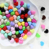 100PCS Fat Heart Beads for Bracelets, DIY Keychain Making Beads Cute Unique Colorful Acrylic Aesthetic for Jewelry Making, Bulk 