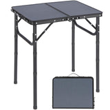 REDCAMP 32 Square Folding Camping Table with Adjustable Heights Legs, Lightweight Portable Aluminum Fold in Half Small Card Tabl