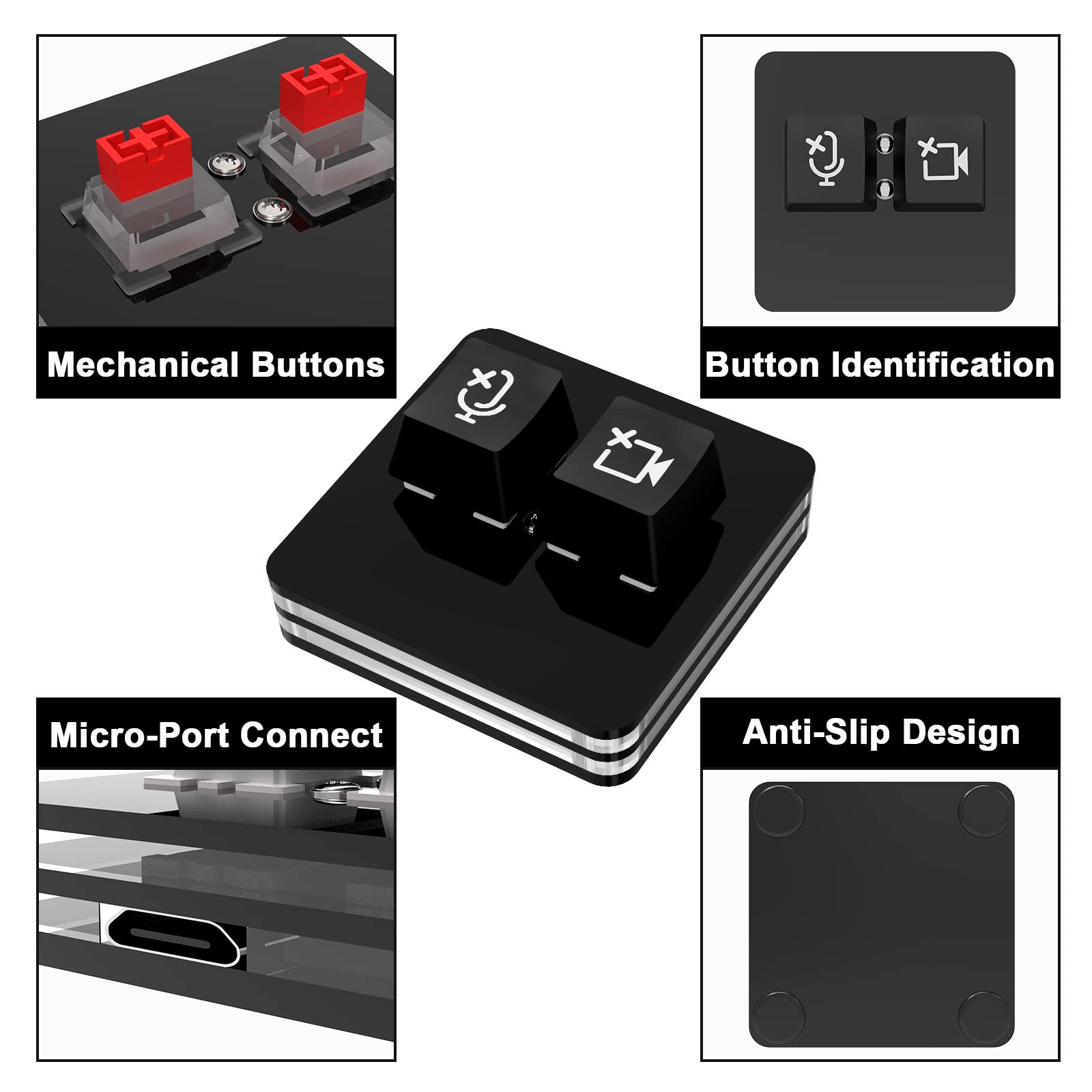 ANLINKSHINE USB Meeting Mute Button Compatible with Zoom Meeting/Mechanical Keyboard Mute Controller (Windows-System)