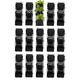 Cappl Plastic Hanging Pot | Vertical Garden (Black, Standard, Pack Of 15 Frame With 45 Pots)