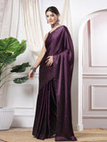 Satrani Womens Silk Blend Saree (3111S415N_Wine)