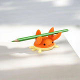 HOBIGO Cute Crab Design Desktop Pen Holder, Orange and Yellow, Beach Theme Office Accessory