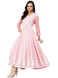 Gosriki Women'S Georgette Chikankari Embroidered Anarkali Kurti (Kari Peach-Gs_S_Peach_Small),Peach,,B0C5RWDHDN