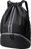 Basketball Drawstring Bag For Men And Women Sport, Large Capacity Gym Backpack With Shoe Compartment, Waterproof Sports Drawstri