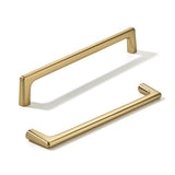 khtumeware 2 Pack Brushed Brass Cabinet Pulls 6.3 Inch(160mm) Hole Centers Satin Gold Kitchen Cabinet Hardware for Cupboard Draw