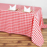 BalsaCircle 90-Inch x 132-Inch Red Checkered Tablecloth Table Linens Wedding Party Events Decorations Kitchen Dining Catering