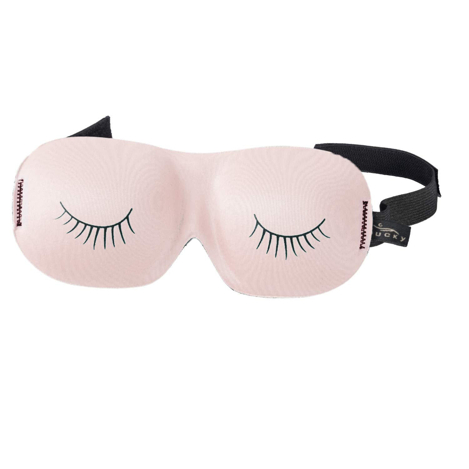 Bucky Ultralight Comfortable Contoured Travel And Sleep Eye Mask, Strawberry Eyelash, One Size