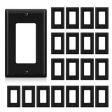 AIDA 1-Gang Standard Light Switch Cover Plate, Decorative Outlet Covers, Glossy Black, 20-Pack Unbreakable Polycarbonate Wall Pl