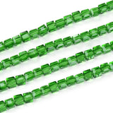 200pcs Czech Faceted Cube Crystal Glass Beads Spacer 6mm (0.24 Inch) Peridot Green