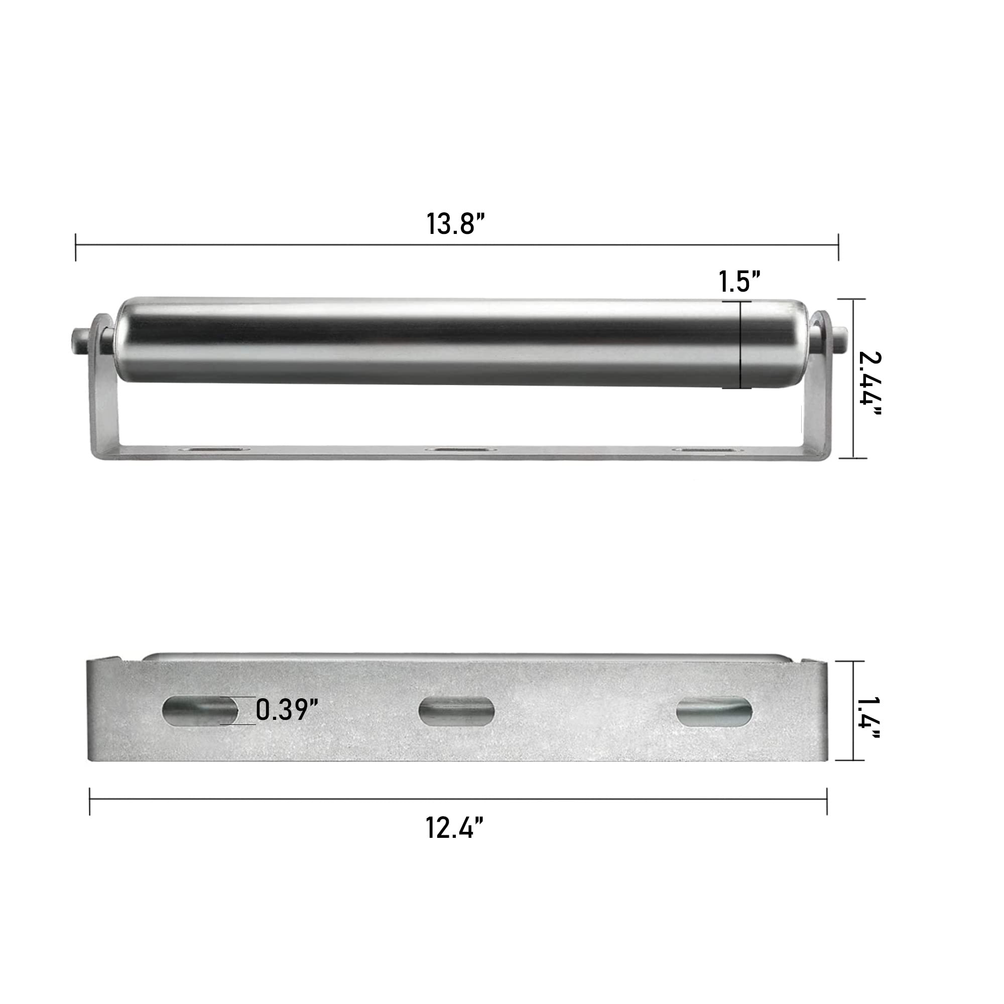 1.5 Diameter Roller and Bracket Set - 13.8 Long for Transporting Such as Foating Fishing Boats, Kayaks, Rafts and so on - Pa