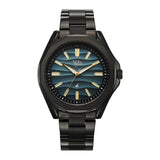 Fastrack Vyb Drift Quartz Analog Blue Dial Black Stainless Steel Strap Watch For Men - Fv30038Nm01W