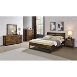 Acme Juvanth 6 Drawers Wooden Dresser With Metal Legs In Rustic Oak And Black