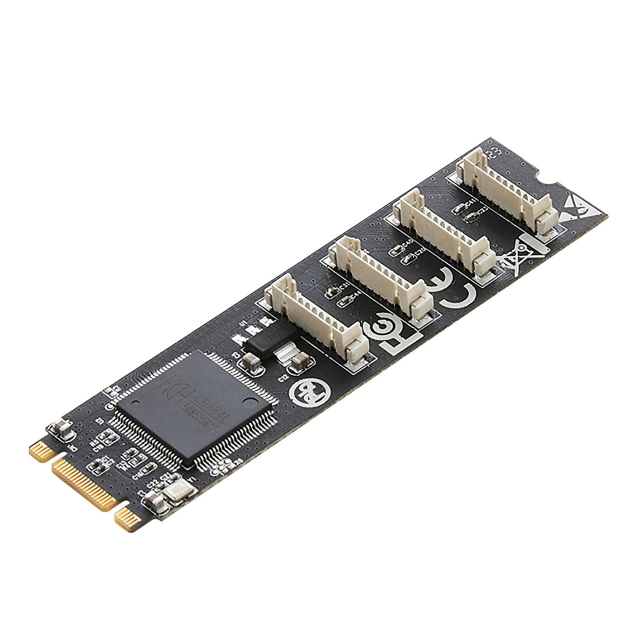PCI-Express 1.1 Based, M.2 4-Port Serial RS232 Card, B+M Key in Form Factor 22*80mm. Data Transfer Rate up to 230400 bps. Suppor