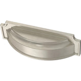 FRANKLIN BRASS Notched Backplate (10-Pack) Cabinet Handles Dual Mount 3 or 3-3/4 Hole Center Pulls Cup Pulls | Satin Nickel Hard
