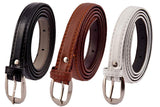 Veteran WomenS,LadiesS,GirlS Belt For Jeans, WomenS Belt For Dresses Casual/Formal 3 Belt Combo Free Size (2636)(Black,Brow