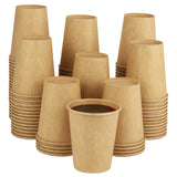 Kuerqi Paper Cups, 100 Pack 8 Oz Kraft Disposable Cups, Paper Coffee Cups 8 Oz, Hot Cups Water Cups for Home Office Outdoor