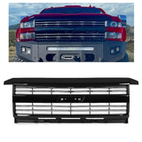 KUAFU Grille Compatible with 2015-2019 Chevrolet Chevy Silverado 2500 HD 3500 HD Front Bumper Upper Hood Grill Replacement for G