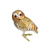 Old World Christmas 18067 Glass Blown Ornaments for Christmas Tree Pygmy Owl, Brown, White