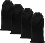 Indian Decor 6336 Shoe Dust Bags 4 Pack Black Single Shoe Pouch With Drawstring Closure, Washable Breathable Cotton Fabric Clo