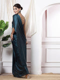 Satrani Womens Silk Blend Saree (3111S413N_Teal Blue)