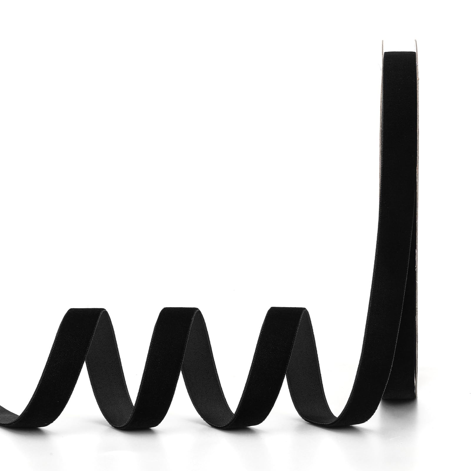 Lemon Park Black Velvet Ribbon,5/8 W x 20Yd Single Face,Great for Gift Wrapping,Hair Bows,Handmade Craft and Christmas,Wedding D