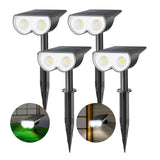 Solar Lights Outdoor Waterproof, Consciot 16 LEDs IP67 Spot Lights Outdoor, Auto On/Off Solar Landscape Spotlights, 2-in-1 Adjus