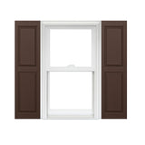 Homeside Raised Panel Vinyl Shutters (1 Pair)- 12 x 64-Brown