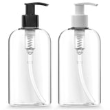 Bar5F Plastic Bottles with Pump Dispenser, 12 oz | Leak Proof, Empty, Clear Refillable, BPA Free for Body Wash, Moisturizer, Fac
