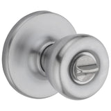 Kwikset Tylo Interior Privacy Door Knob with Lock, Door Handle For Bathroom and Bedroom, Satin Chrome Keyless Turn Lock Doorknob