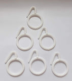 SCJ Door/Window/Bathroom/Multipurpose Curtain Rings with Hook (White, Plastic) Pack of 100