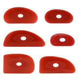 Pack of 6 Red Soft Silicone Pottery Ribs (Shapes 05) | Ultimate Ceramic Sculpting Tools Set for Smooth Finishing and Removing F